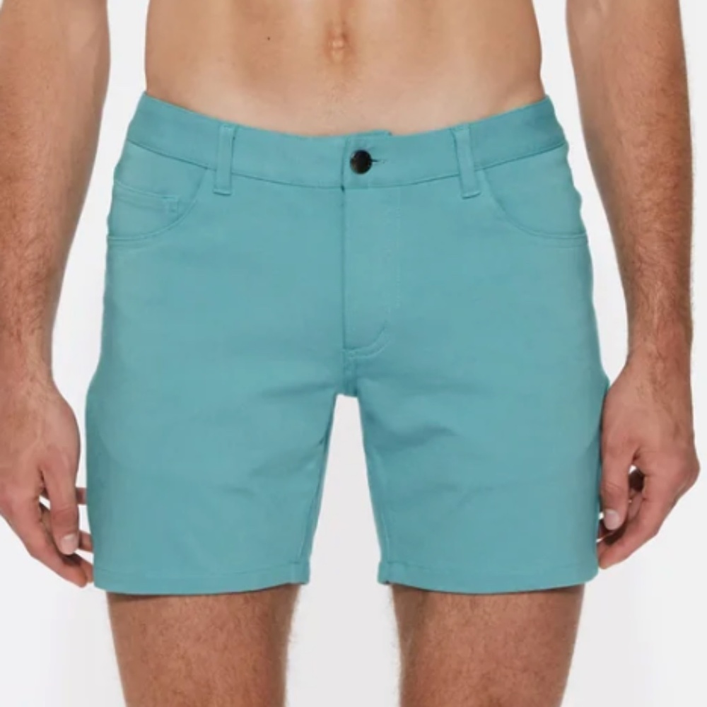 ST33LE NILE TEAL 5" INSEAM STRETCH KNIT JEANS SHORTS NWT